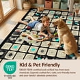thumbnail image 4 of Design&I 8'x10' Washable Area Rug Vintage Vinyl Record Collage With Nostalgic Distressed Label Art for King Size Bedroom, Under Bed, Sleek Flatweave Pet Friendly, 4 of 7