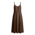 thumbnail image 4 of Linfrsh Flowy Backless Dress Backless Cami Dresses for Women Cami Lounge Dress Backless Sleeveless House Dress Long Sundress with Back Tie(Coffee,S), 4 of 8