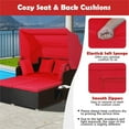 thumbnail image 6 of Pemberly Row Patio Rattan Daybed Lounge Retractable Top Canopy Red, 6 of 8