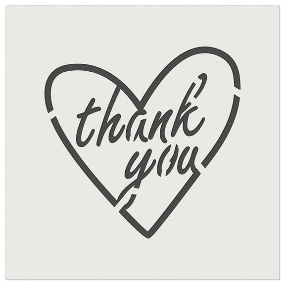 Thank You in Heart DIY Cookie Wall Craft Stencil - 5.5 Inch
