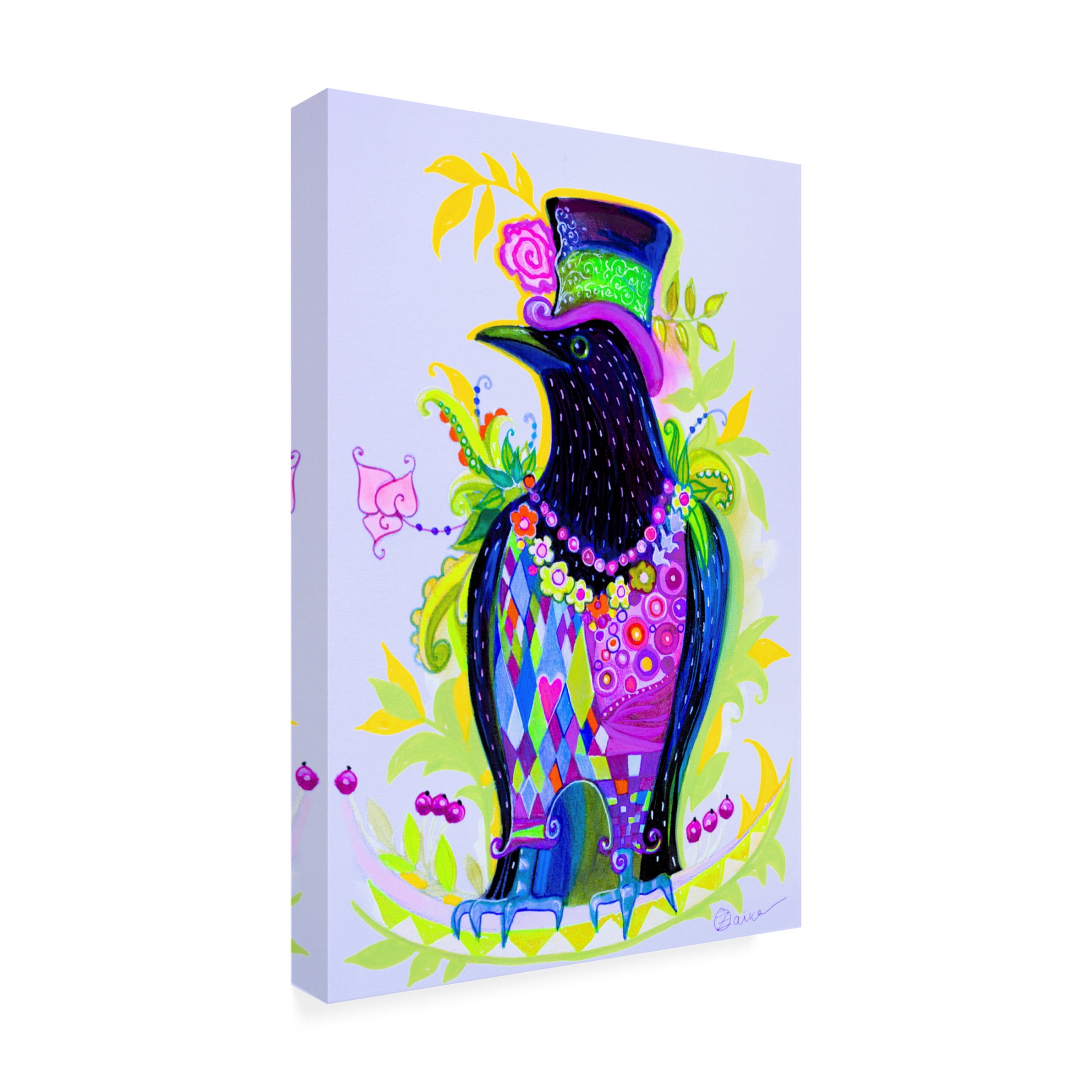 Canvas Wall Art - Oxana Zaika 'Black Raven' Wall Art for Living Room, Bedroom, or Office Décor by Trademark Fine Art - 12 x 19 Inches