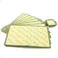 thumbnail image 3 of BambooMN Brand - Bamboo Slats Placemat with Matching Coaster - Floral Print, Green Border - 12" x 17.5" - Chicken, 4 pcs, 3 of 4