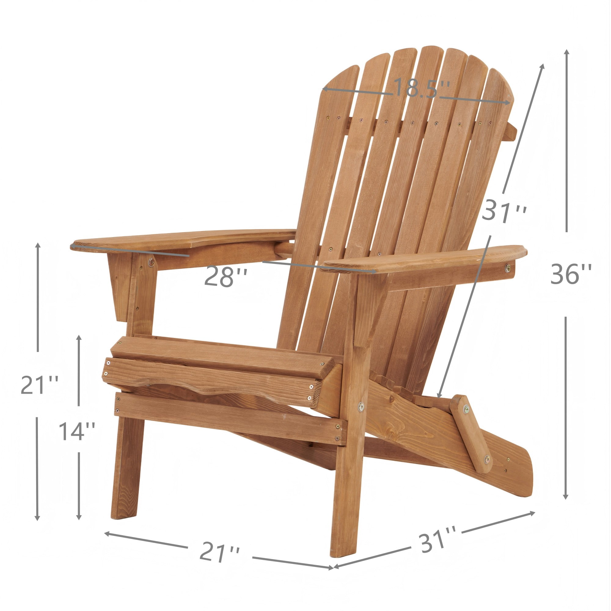 TOPCOMFY Adirondack Chair Set of 2 Wooden Folding Outdoor Patio Garden Backyard Porch Deck Fire Pit Seating with Pre Assembled Backrest