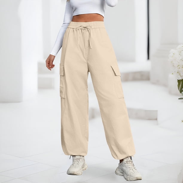 Pants Women Cargo Pants High Waist Wide Leg Pants Straight Leg