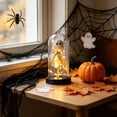 thumbnail image 5 of Diceymbol Halloween Ghost Night Light Glass Cloche Table Lamp Mini Ghost Figurine Dome with Warm White Lights for Table Shelf Decor, 5 of 7
