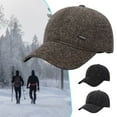 thumbnail image 2 of Boc Baseball Cap Adjustable with Fold Earmuff Comfortable Windproof Fine Texture Ear Protection Thickened Men Winter Hat with Brim Ea, 2 of 10
