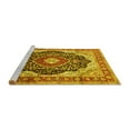 thumbnail image 2 of Ahgly Company Machine Washable Indoor Square Medallion Yellow Traditional Area Rugs, 5' Square, 2 of 4