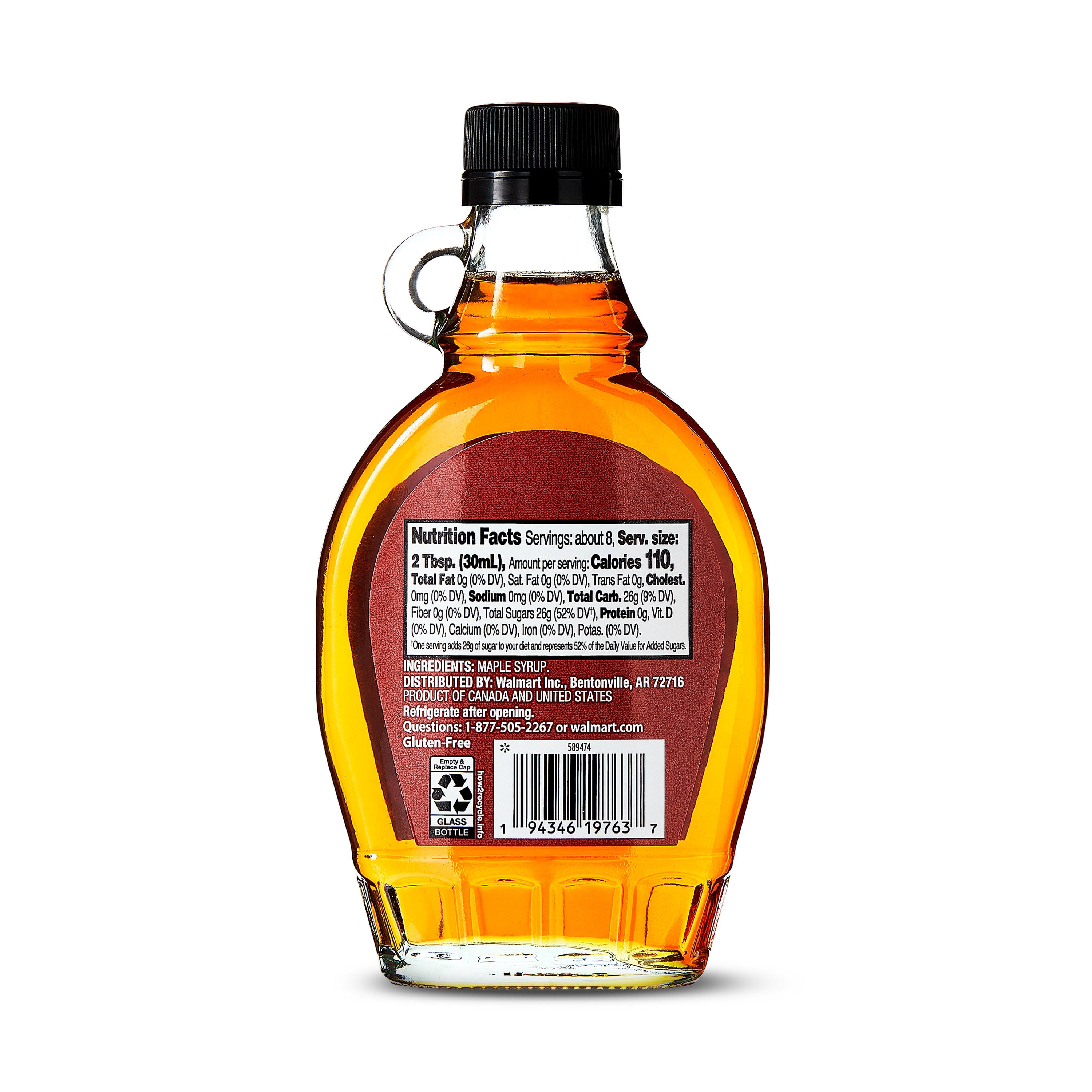 Great Value Pure Maple Syrup, 8 fl oz