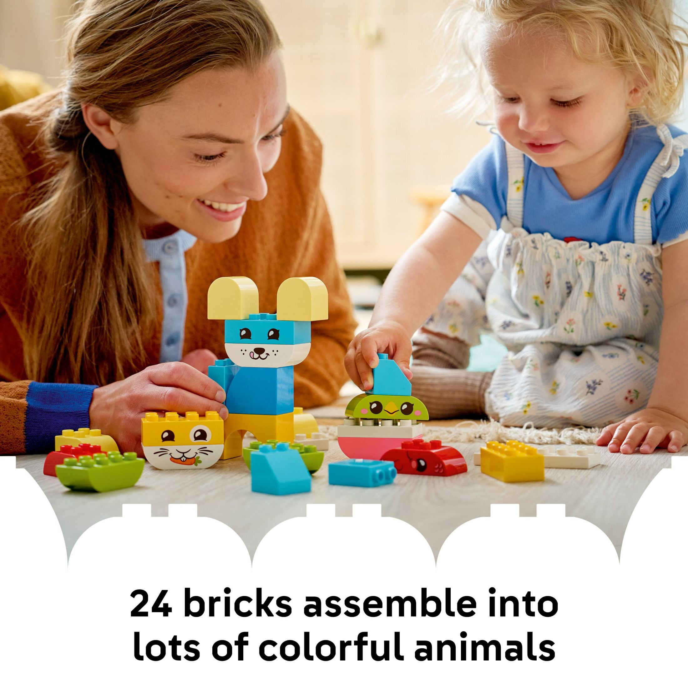 LEGO DUPLO My First 3 in 1 Creative Cute Pets Building Toy for Toddlers - Pretend Play Set for Boys & Girls, Ages 1.5+ - Learning & Education Toy for Preschoolers - Gift Idea for Birthdays - 10477