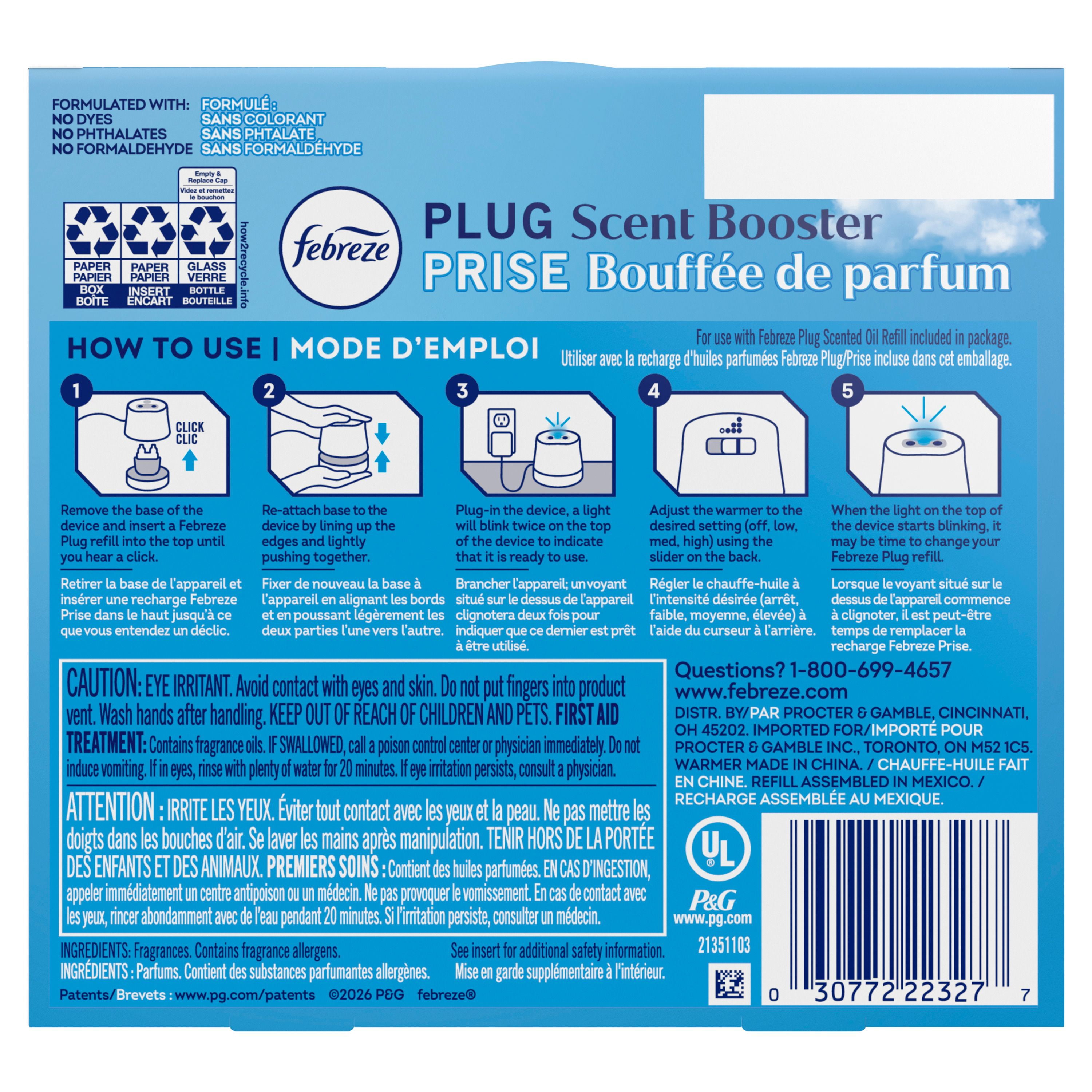 Febreze Plug In Air Freshener, Odor-Fighting Scented Oil Refill, Cranberry Crumble Scent, 4 Refills