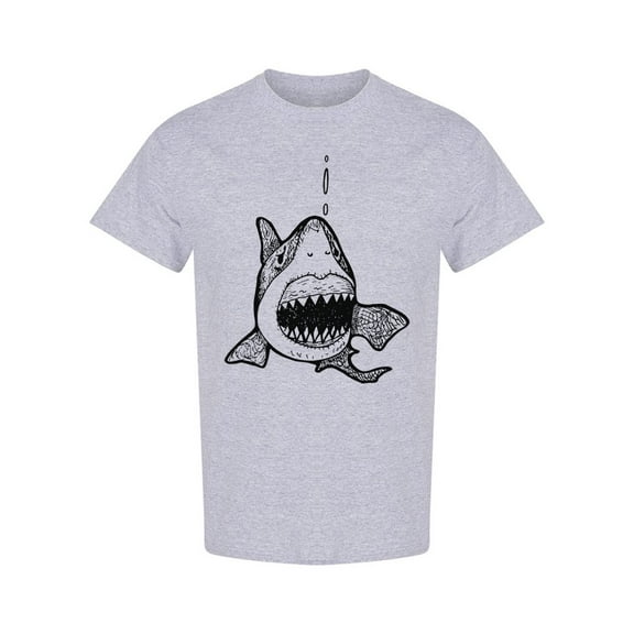 White Shark Front View T-Shirt Men -Image by Shutterstock, Male Small