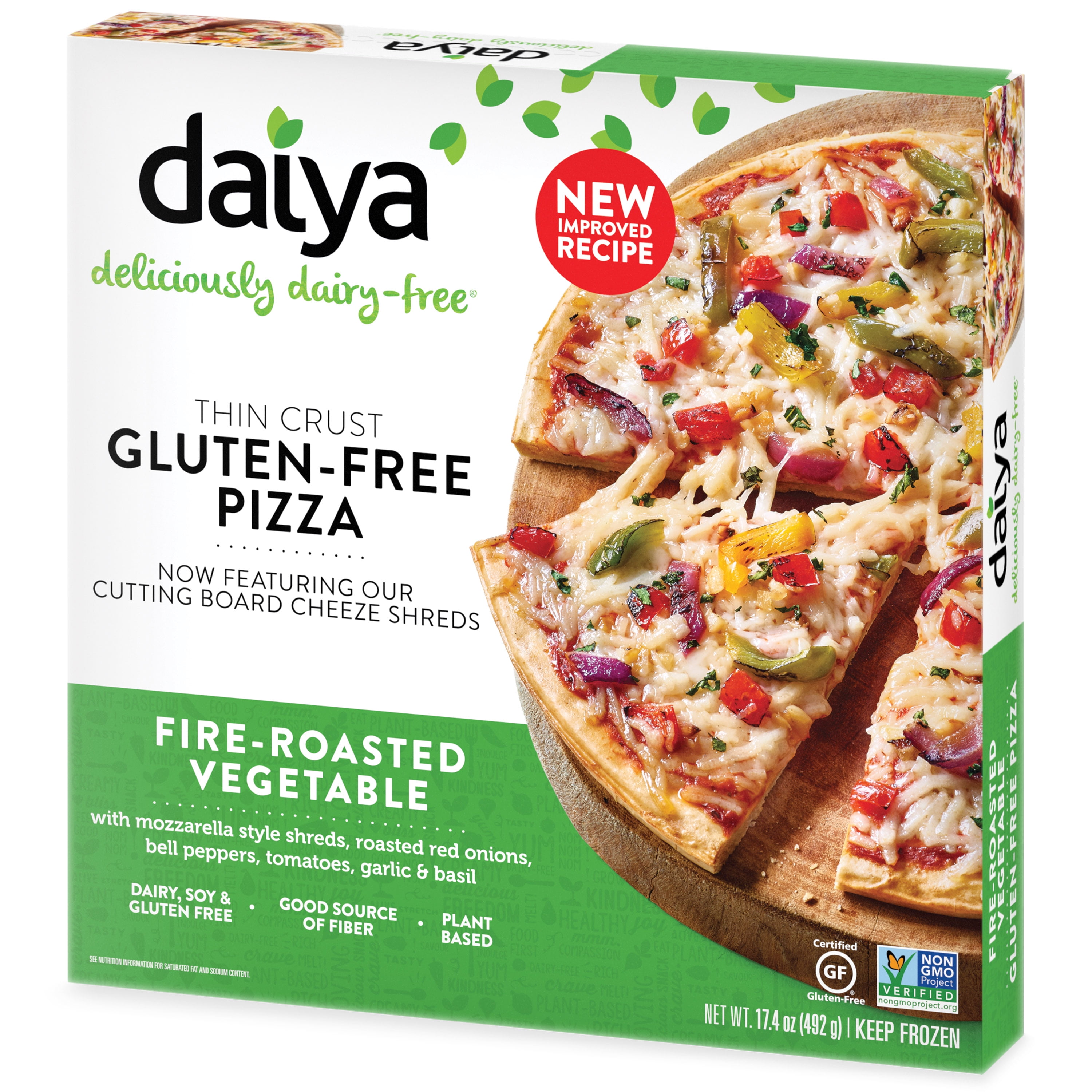 Daiya Dairy Free Gluten Free Fire Roasted Vegetable Vegan Pizza, 17.4 oz (Frozen)