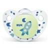 NUK Cute-as-a-Button Glow-in-the-Dark Orthodontic Pacifiers, Boy, 0-6 Months, 2-Pack