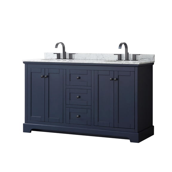 Wyndham Collection WCV232360DBBCMUNOMXX Avery 60" Free Standing Double Basin Vanity Set -