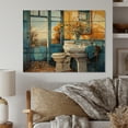 thumbnail image 2 of Designart "Turquoise Painted Bathroom I" Bath & Laundry Print on Natural Pine Wood, 2 of 5