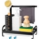 thumbnail image 1 of Organizador de fregadero, almacenamiento debajo del fregadero en acero inoxidable negro, perfecto para guardar esponjas, paños, paños de cocina y otros accesorios de cocina (B), 1 of 5