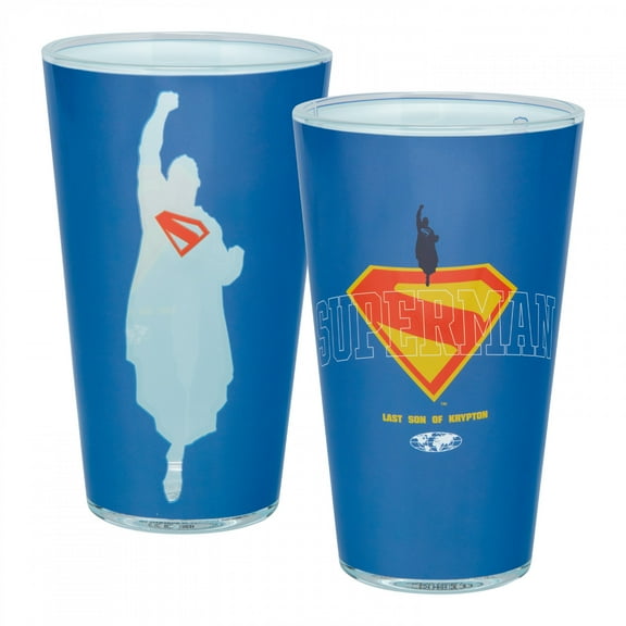 Paladone Superman Drinking Glass – Officially Licensed DC Comics 15oz Tumbler – Fun Glassware for Superhero Fans – Cool Gift & Collectible Movie Merch