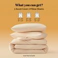 thumbnail image 4 of Sonive Washed Comforter Set Full Size - 3 Pieces Soft Luxury Cationic Dyeing Bedding Sets, Linen-Like Texture Breathable Wrinkle Bed Sets, Beige, 4 of 7