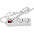 thumbnail image 3 of Regleta de enchufes eléctricos de 3 tomas, enchufe múltiple - Regleta de enchufes eléctricos de 3 tomas + interruptor, extensión de regleta de enchufes eléctricos - 3P/16A - Blanco - Protección, 3 of 5