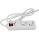 thumbnail image 3 of Regleta de enchufes eléctricos de 3 tomas, enchufe múltiple - Regleta de enchufes eléctricos de 3 tomas + interruptor, extensión de regleta de enchufes eléctricos - 3P/16A - Blanco - Protección, 3 of 5