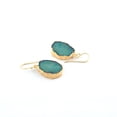 thumbnail image 3 of Zeva jewels Green Agate Slice Gemstone Gold-plated Drop Earring, Women Birthday Gift, for Adults, 3 of 3
