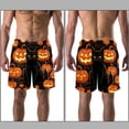 thumbnail image 3 of luoweisi Men's Beach Shorts Quick Dry Swim Trunks with Mesh Lining Halloween Black Cat L, 3 of 5