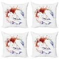 thumbnail image 1 of Abstract Throw Pillow Cushion Case Pack of 4, Creative and Design of Beauty Sleeping Girl Splashed Paint Effect Image, Modern Accent Double-Sided Print, 4 Sizes, Multicolor, by Ambesonne, 1 of 2