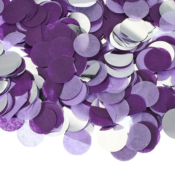 Uxcell Round Tissue Paper Confetti 12 Inch, Table Wedding Confetti Circle Dots(1.76 oz),Purple/White