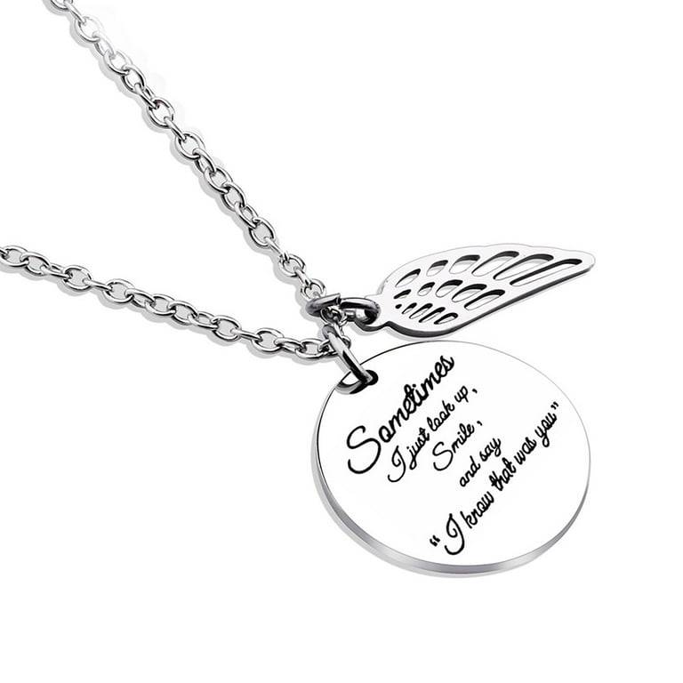 Vintage Necklaces Chains for Women Angel Round Necklace Stainless