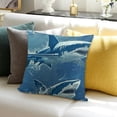 thumbnail image 3 of BANET Blue Sea Square Throw Pillow Covers , Cartoon Sharks Decorative Couch Pillowcase with Hidden Zipper,Print Throws Cushion Cover for Home Farmhouse 24x24in, 3 of 5