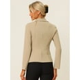 thumbnail image 4 of DARING DIVA Women's Office Work Lapel Collar Stretch Blazer M Khaki, 4 of 6