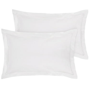 Royale Linens Pillow Shams 2 Pack King Size 20x36 Inch -Brushed 1800 Microfiber - Bed Pillow Shams, Wrinkle & Fade Resistant Super Soft and Cozy -Back Overlap Closure - Oxford Pillowcase (King,White)