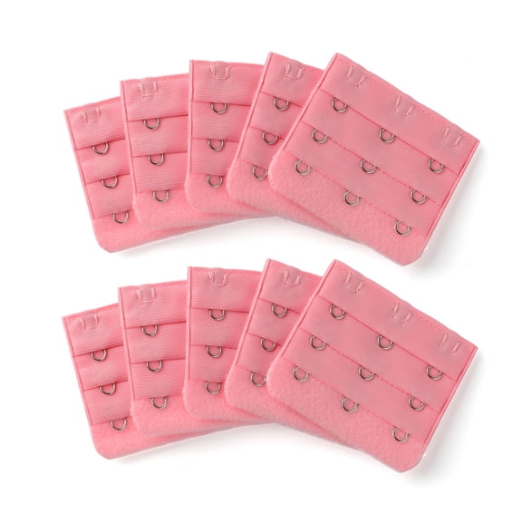 INSPIRE CHIC Women's 3 Hook 3 Row Bra Extenders Stretchy Bra Strap Buckle Hooks Bra Band Pink 10