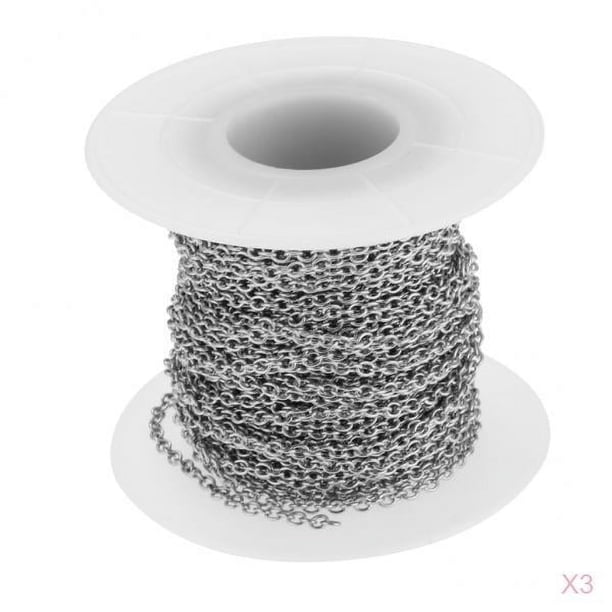 3 Cadena de material acero Inoxidable Collar de Cadena para Accesorios de Bisutería de Bricolaje para Fácil de y Almacenado