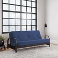 thumbnail image 1 of Cleo Black Metal Arm Full Size Futon Frame with 6” Thermobonded High Density Polyester Fill Mattress, 1 of 8