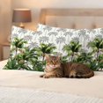 thumbnail image 3 of Lumbar Pillow Covers 12 x 20 Inches, Tropical Palm Trees Waterproof Throw Pillow Cover Set of 2, Summer Botanical Leaves Green Gray Decorative Rectangle Cushion Covers for Patio/Tent/Couch/Garden, 3 of 9