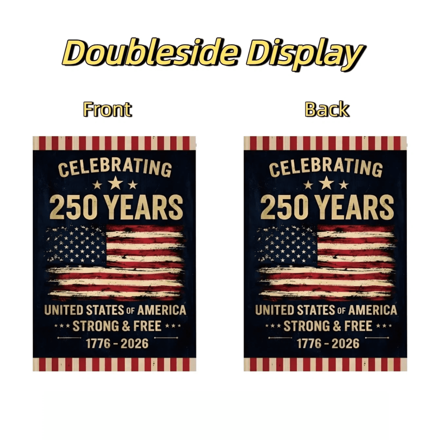 4Pcs 250th Anniversary Flag Doubleside Celebrating 250 Years Anniversary Flags Retro 1776-2026 Patriotic Flags for Outdoor Lawn Garden Decor Polyester