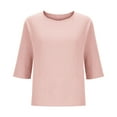 thumbnail image 5 of successthop Collared Shirts for Women Plus Size T Shirt Breathable Lightweight Short Sleeve Tops Solid Clothes Pink 2XL, 5 of 5
