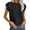Black, variant on Women's Plus Size Easter T-Shirt, Summer Ruffle Edge Top, Sweet Fresh Versatile Dressy Casual Style White S