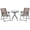Brun, variante sur Outsunny Ensemble Bistro Pliant pour Patio avec Chaises Inclinables et Table Ronde