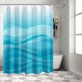thumbnail image 2 of Shower Curtain Ombre Teal Shower Curtains for Bathroom Decor Modern Abstract Ocean Waves Shower Curtain Sets with Hooks Waterproof Fabric Bath Curtain Extra Long 72" X 84", 2 of 5