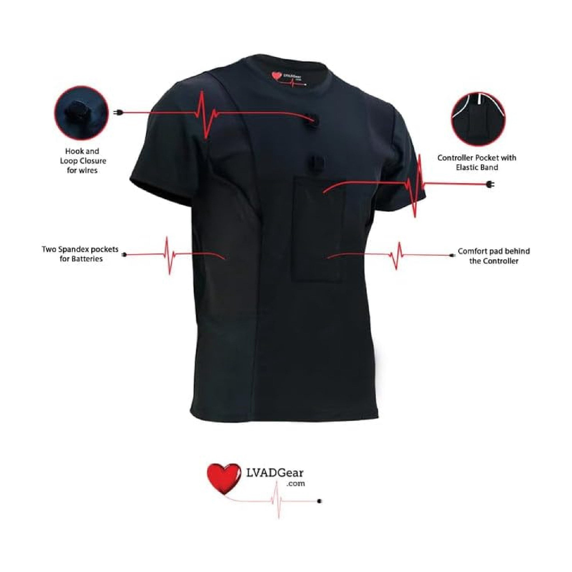 LVAD Heartmate 2 & 3 Men's Shirt – Premium LVAD Clothing for Men | Comfortable Heartmate 3 LVAD Gear & Medical Wear 2XL
