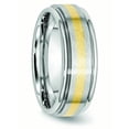 thumbnail image 4 of Primal Steel Cobalt 14 Karat Yellow Gold Inlay Satin 8mm Band, 4 of 9