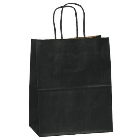 Black Kraft Paper Gift Merchandise Bag 8in X 4.75in X 10in - 50 Count ...