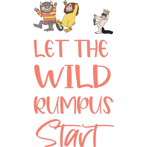 Vinyl Kids Bedroom Living Room Max K.W. And Carol Decoration Sticker Wall Decal Quotes - Let The Wild Rumpus Start | 20" x 35" Removable Home Art Where The Wild Things Are Characters Decor Design