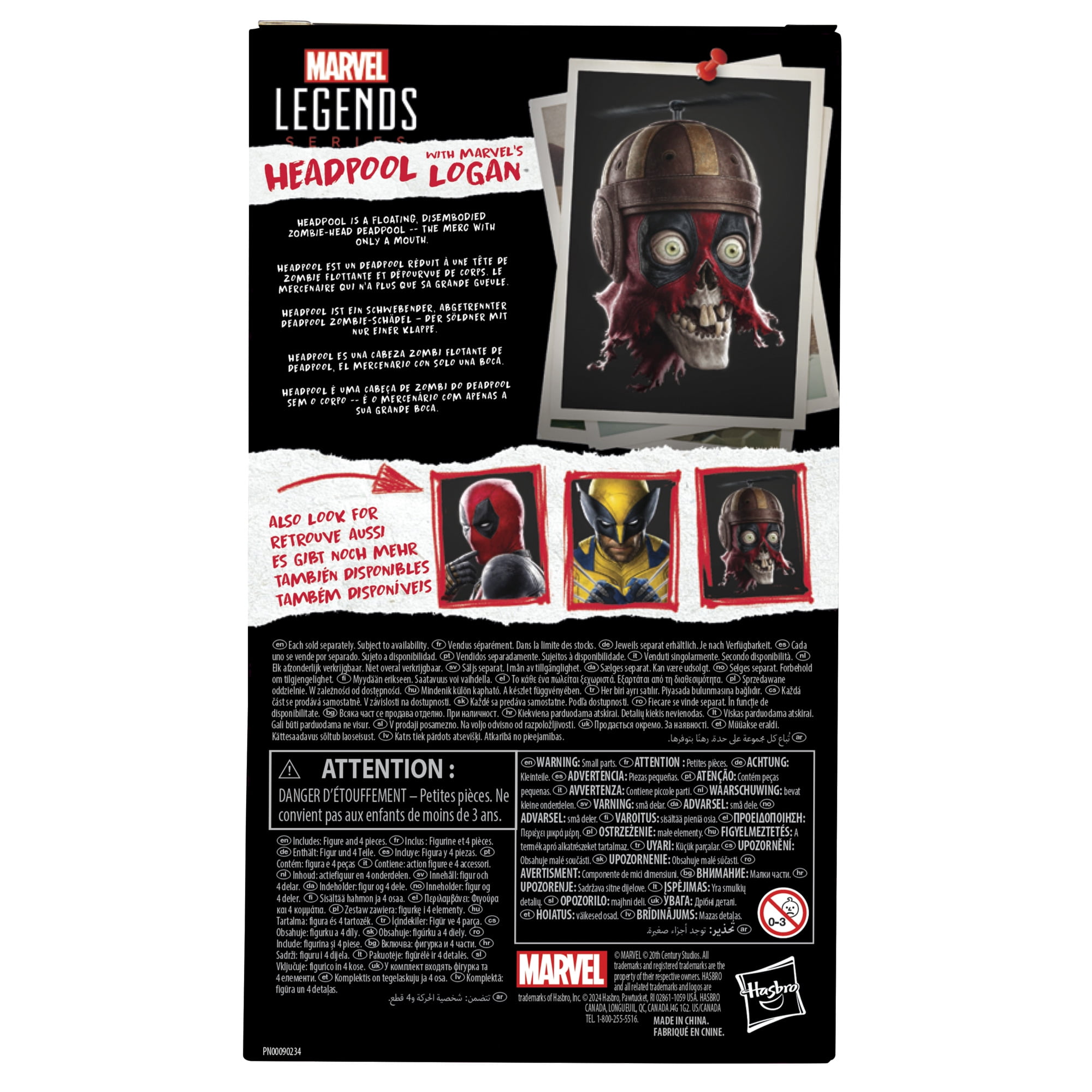 Marvel Legends Series Headpool with Marvel’s Logan, Deadpool & Wolverine Adult Collectible Action Figure (6”)