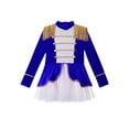 thumbnail image 5 of YEAHDOR Kids Girls Halloween Circus Costume Circus Fancy Dress Party Jumpsuit Long Sleeve Tassels Leotard A Royal Blue 4, 5 of 7