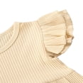 thumbnail image 4 of Kid Baby Girls Dress Solid Ruffles Sleeve Pocket Knee Length A-Line Dress, 4 of 6
