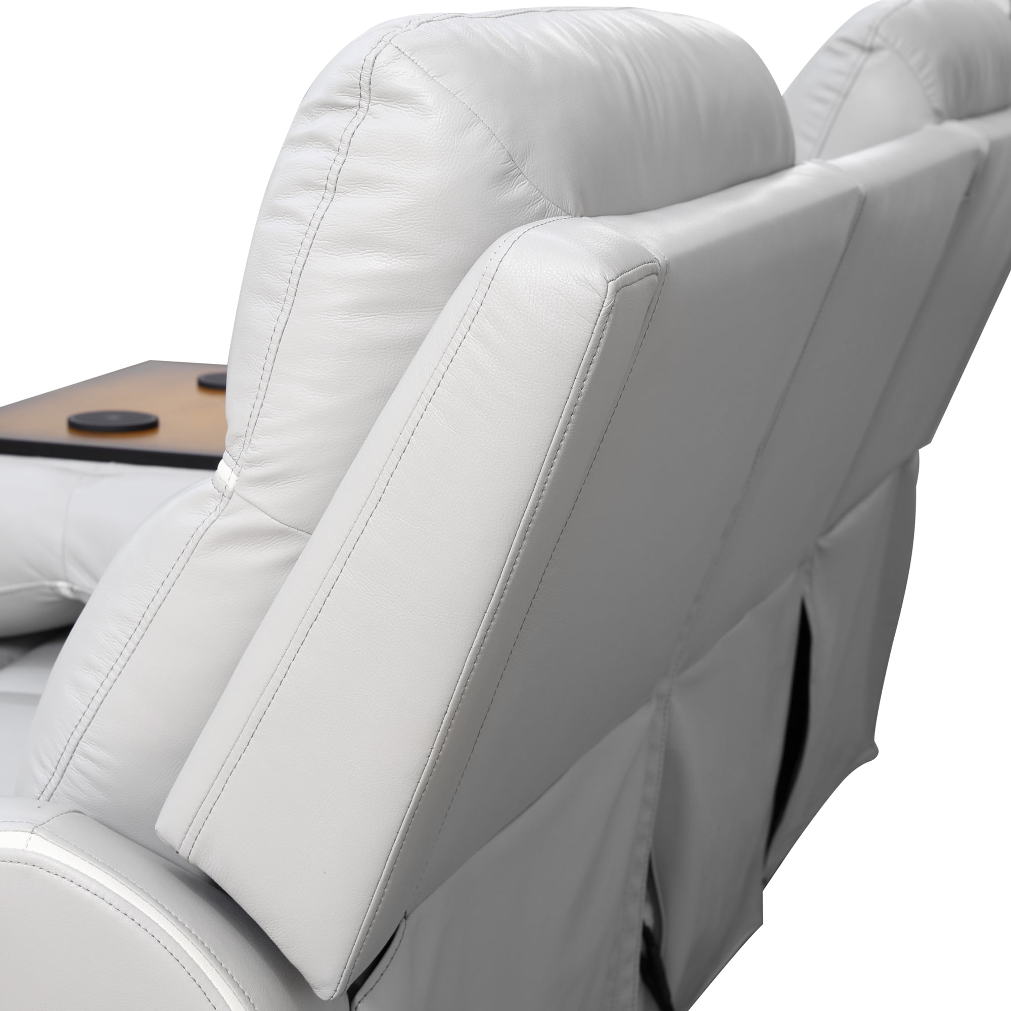 Gewnee Air Leather Recliner Sofa Set Power Reclining Sofa with 1 Chair 2 Piece Reclining Living Room Set for Home Theater