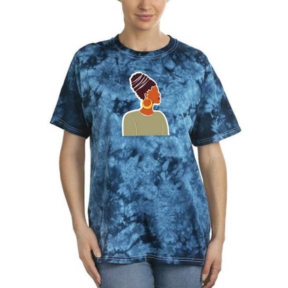 Afro Woman With Earring Tie Dye Crystal Women -Image by Shutterstock, Female Large